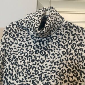 Ann Taylor Black and White Leopard Print Sweater